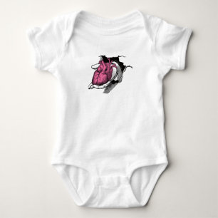 Body Para Bebê Vintage Heart On Hand Through Crack