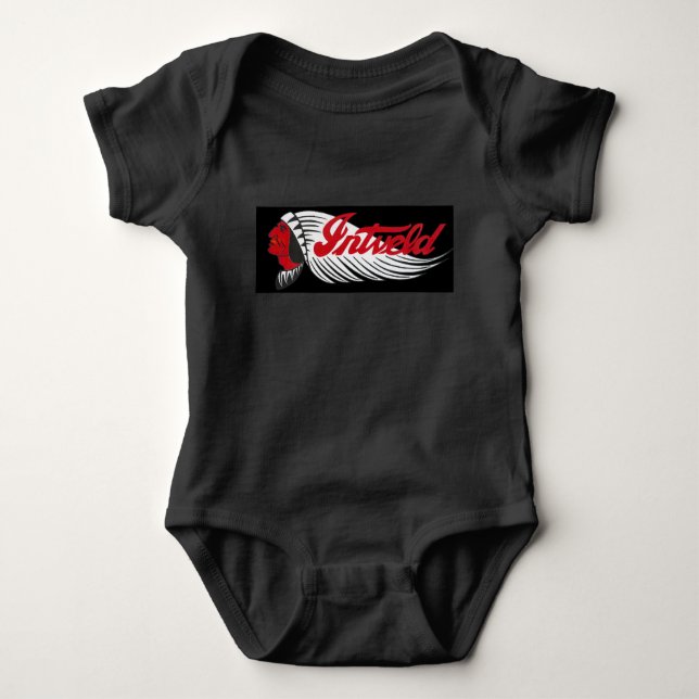 Body Para Bebê Vintage Motorcycle Logo Black (Frente)