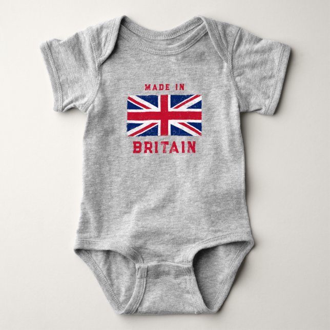 Body Para Bebê Vintage Union Jack (Frente)