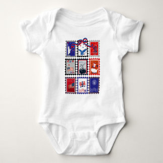 Body Para Bebê Vintage USA Postage Stamp