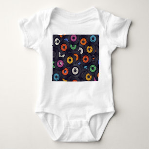 Body Para Bebê Vintage Vinyl Records Music Background