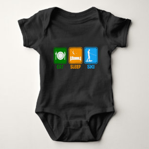Body Para Bebê Vintage Water Ski Eat Sleep