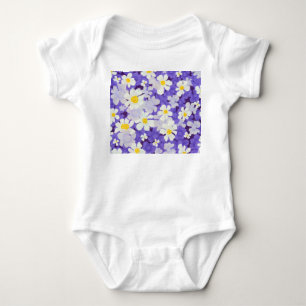 Body Para Bebê Vintagem Colorida: Padrão de Flor Sem Costura