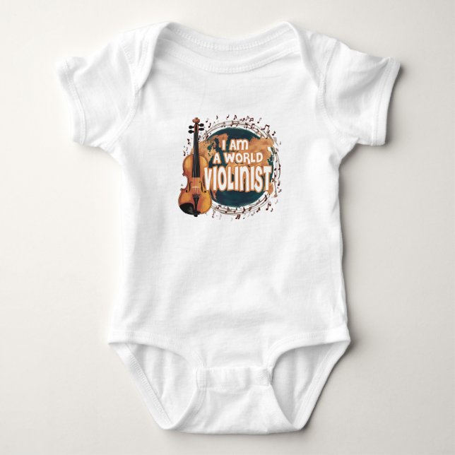 Body Para Bebê violinist world (Frente)