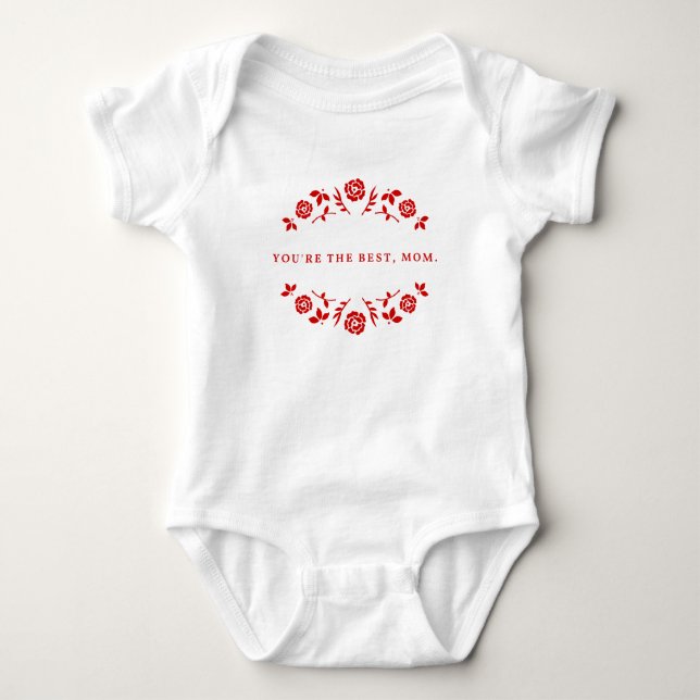 Body Para Bebê Você é a melhor mãe de vermelho (Frente)