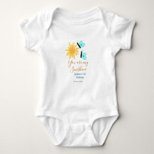 Body Para Bebê Você é minha borboleta azul-alaranjada