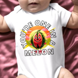 Body Para Bebê Você é Um em um Melão de Melancia Design Divertido