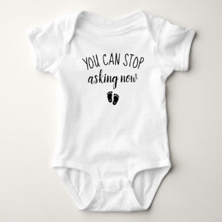 Body Para Bebê Você Pode Parar de Perguntar Agora Roupa de Bebê D