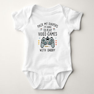 Body Para Bebê Vou Jogar Video Games com o Papai