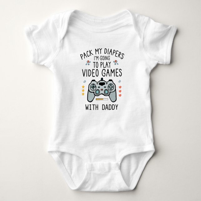 Body Para Bebê Vou Jogar Video Games com o Papai (Frente)