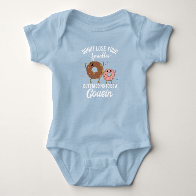 Body Para Bebê Vou Ser Primo Memorando de Donut de Gravidez (Frente)