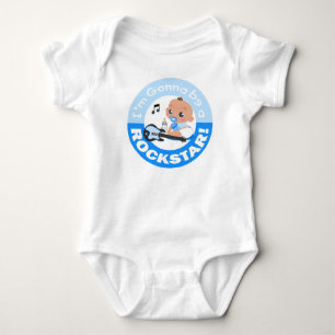 Body Para Bebê Vou ser um macacão-bebê africano azul Rockstar