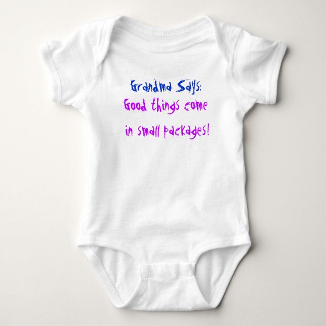 Body Para Bebê Vovó diz (Frente)
