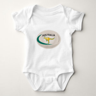 Body Para Bebê Wallaby do canguru de Austrália da bola de rugby
