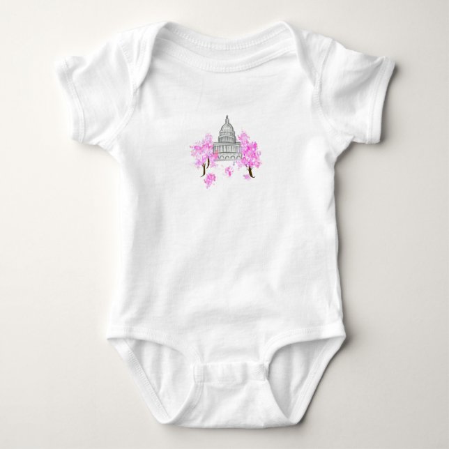 Body Para Bebê Washington, DC / Cherry Blossom Baby T Shirt (Frente)