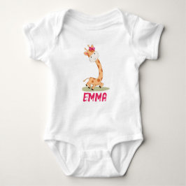 Body Para Bebê Watercolor Baby Giraffe, Safari