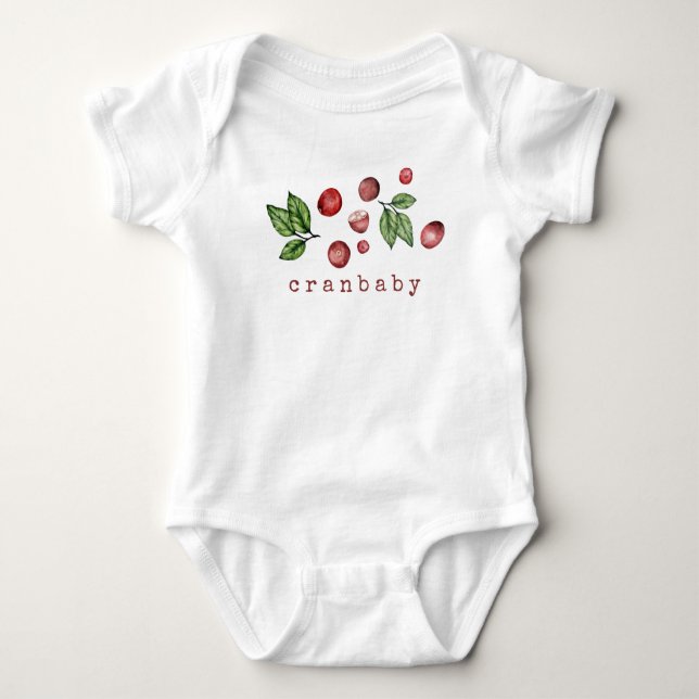 Body Para Bebê Watercolor Cranberry Baby Bodetau (Frente)