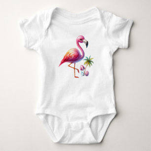 Body Para Bebê Watercolor Flamingo Cartoon Clipart