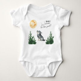 Body Para Bebê Watercolor Wolf Baby Shower 