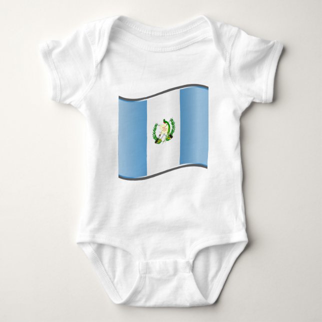 Body Para Bebê Wavy Guatemala Flag (Frente)