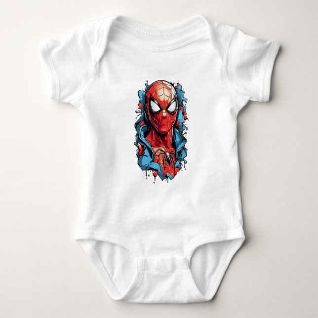 Body Para Bebê Web Hero Burst – Estilo Cômico (Frente)