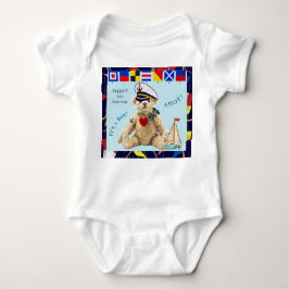 Body Para Bebê Welcome New Baby Sailor Bear Bodysuit