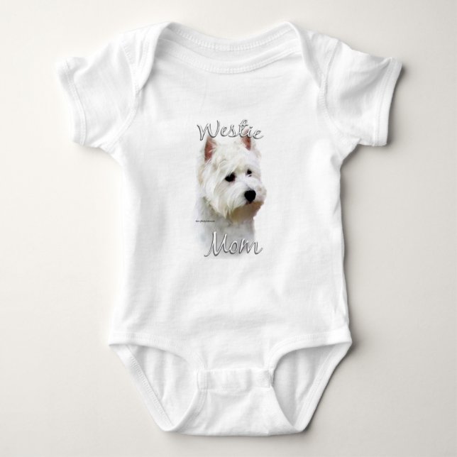 Body Para Bebê West Highland White Terrier Mãe 2 (Frente)