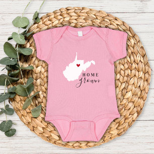 Body Para Bebê West Virginia Home Grown State Tee