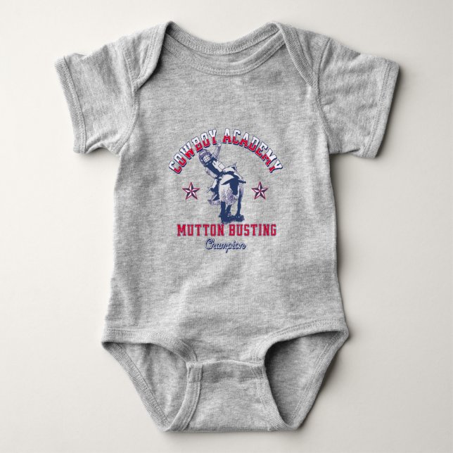 Body Para Bebê Western Rodeo Cowboy Academy Mutton Busting Kids (Frente)