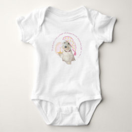 Body Para Bebê Westie Rosa Boas Noites com Vela