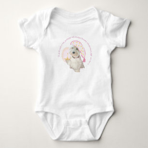 Body Para Bebê Westie Rosa Boas Noites com Vela