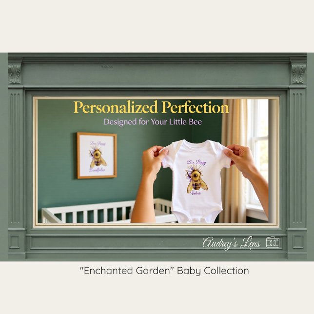 Body Para Bebê Whimsical Bumblebee & Wildflowers "Bee Happy" (Criador carregado)