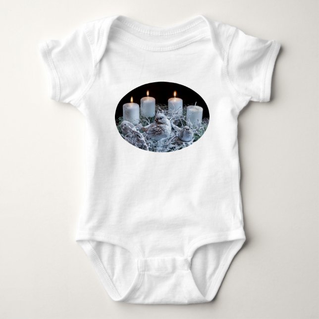 Body Para Bebê White Advent Wreath (Frente)