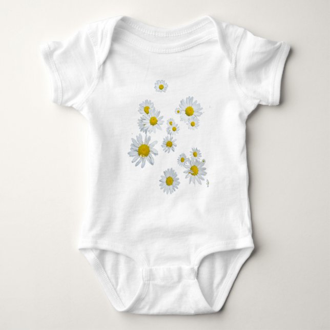 Body Para Bebê White Daisies Baby Bodysuit (Frente)