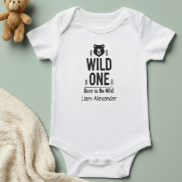 Body Para Bebê WILD ONE Born to Be Wild Personalized Bodysuit