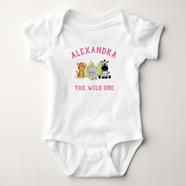 Body Para Bebê Wild One First Birthday Girl (Frente)