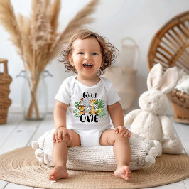 Body Para Bebê Wild One primeiro aniversario Baby Safari
