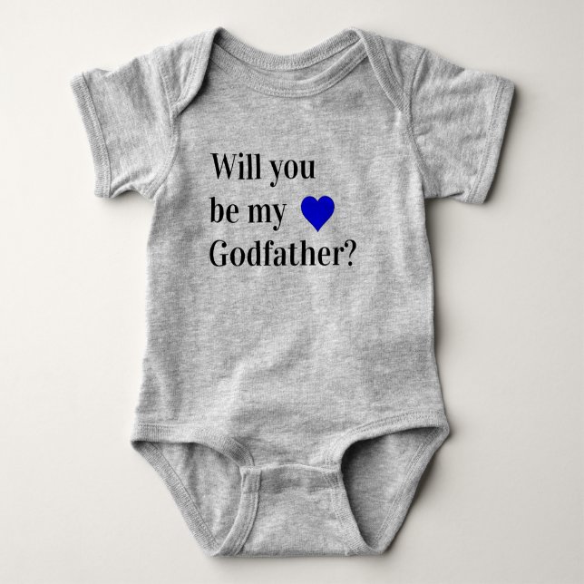 Body Para Bebê will you be my godfather baby bodysuit (Frente)