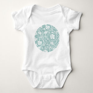 Body Para Bebê William Morris Grape Pattern Teal Turquoise