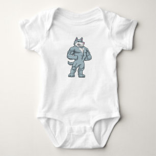 Body Para Bebê Wolf como Bodybuilder extreme