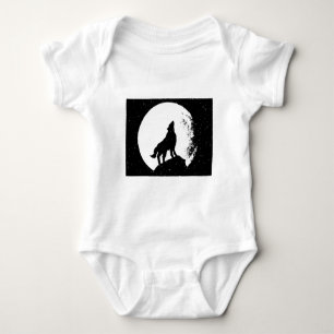 Body Para Bebê Wolf & Moon Silhoutte
