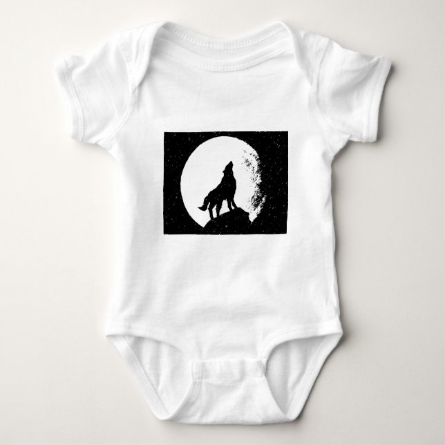 Body Para Bebê Wolf & Moon Silhoutte (Frente)
