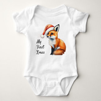 Body Para Bebê Woodland fox My First Xmas Baby One-piece