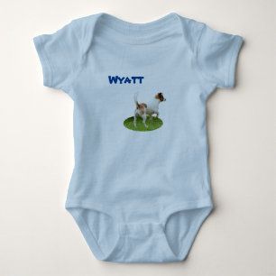 Body Para Bebê Wyatt Nome Com Fox Terrier, Bodysuit De Bebê