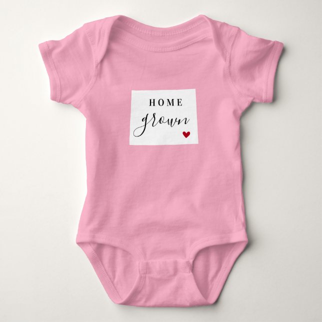 Body Para Bebê Wyoming Home Grown State Tee (Frente)