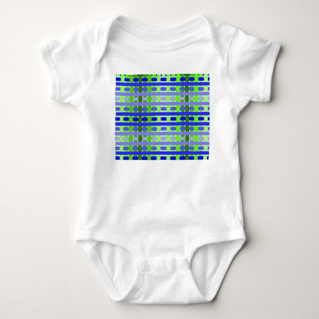 Body Para Bebê Xadrez de gradiente azul (Frente)