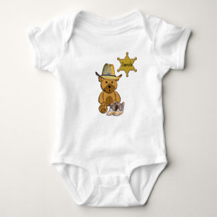 Body Para Bebê Xerife Teddy Bear Cowboy Personalizado Teto Bebê