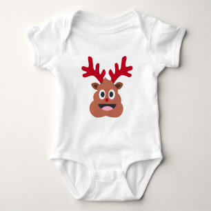 Body Para Bebê xmas reindeer poo emoji