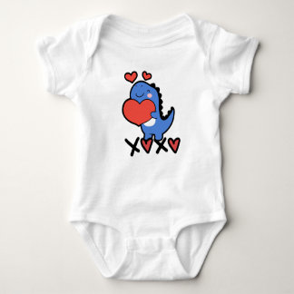 Body Para Bebê XOXO Valentine's Day 2026 Cute Dino