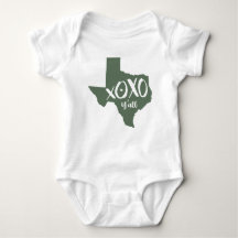 XOXO, Y'all - Cactus Green Texas State Shape